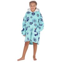 18C875: Kids Plush Oversized Hoodie- Evil Eye (One Size - 7-13 Years)